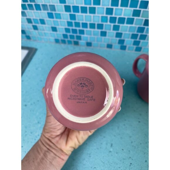 Baker Hart Stuart Vintage Cream Sugar Set Pink Collectible Japan - Picture 8 of 8